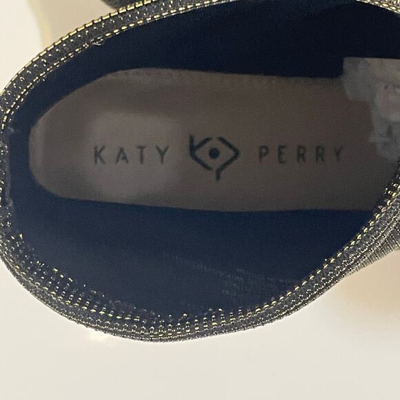Katy Perry Diana Ankle Booties Stretch Pull On Metallic Gold Block Heels sz 7.5 - Picture 13 of 13